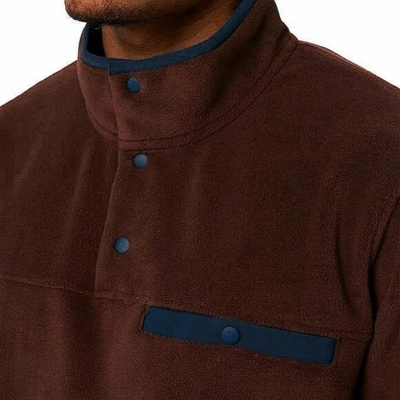 32 Heat Men Quarter Snap Fleece Pull Over Sweater XXL Red Maroon Mock Neck - Picture 3 of 10